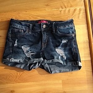 Wax jean shorts thrashed  cuffed distressed size lg